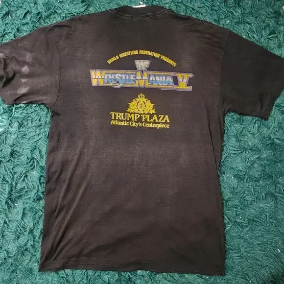 Vintage WrestleMania V Tee 1989 WWF Mega Powers Thin Single Stitch USA - Picture 2 of 7